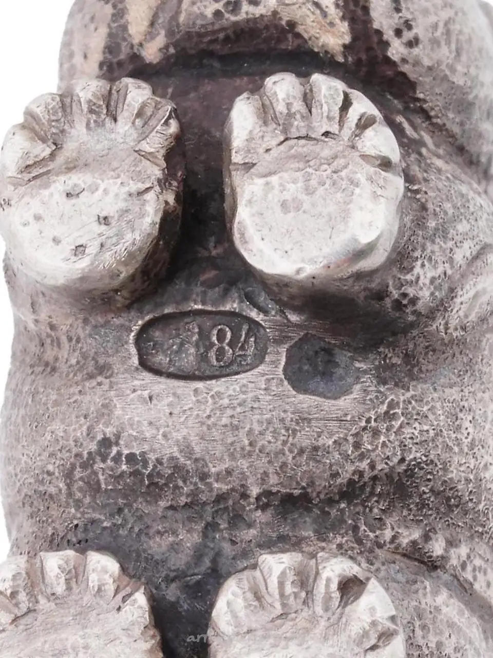 RUSSIAN 84 SILVER FIGURE OF HIPPO WITH RUBY EYES — photo 2