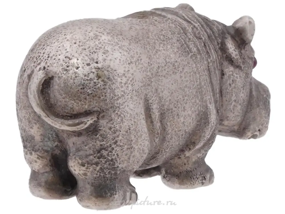 RUSSIAN 84 SILVER FIGURE OF HIPPO WITH RUBY EYES — photo 6