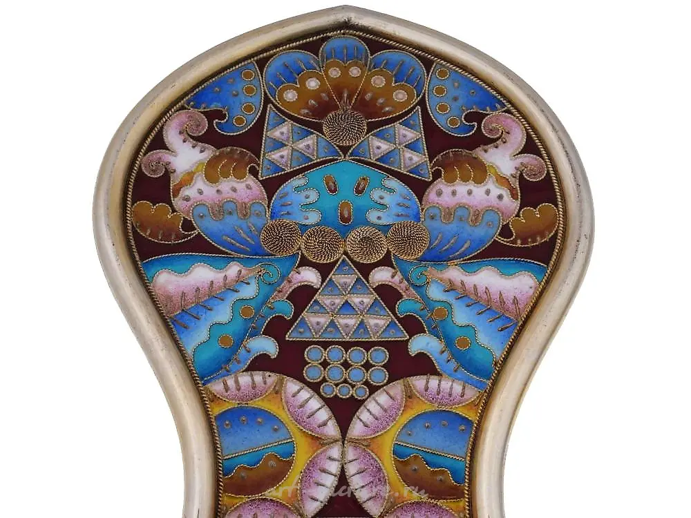 RUSSIAN SILVER GILT AND CLOISONNE ENAMEL KOVSH — photo 5