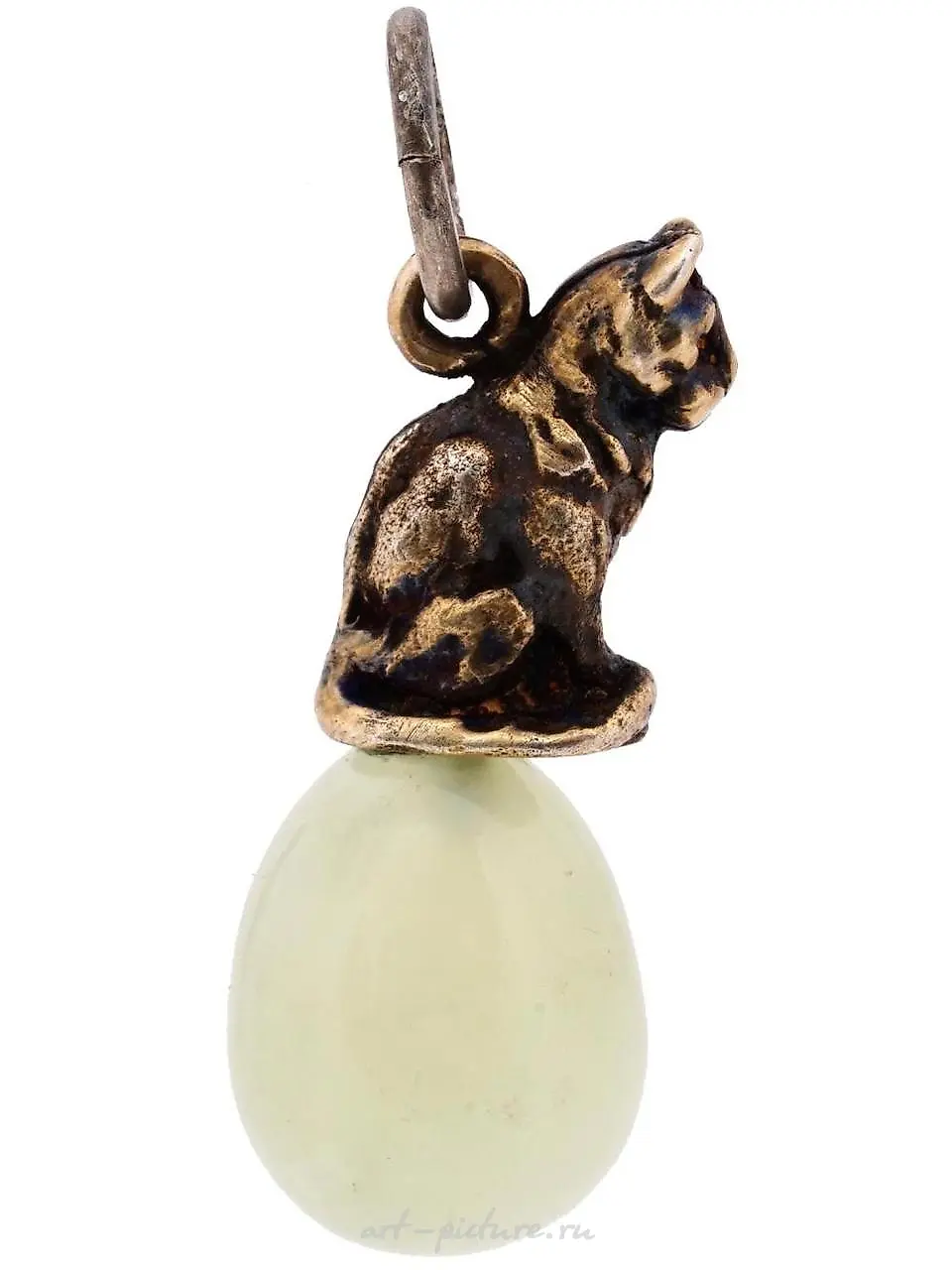 RUSSIAN 84 SILVER LAPIS LAZULI EASTER EGG PENDANT — photo 4