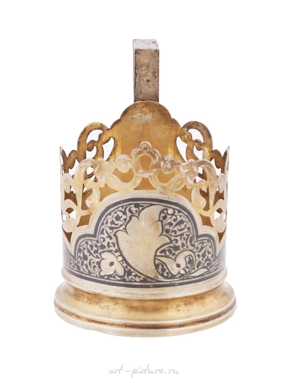 RUSSIAN 84 SILVER VIEW ENGRAVED TEA GLASS HOLDER — photo 10