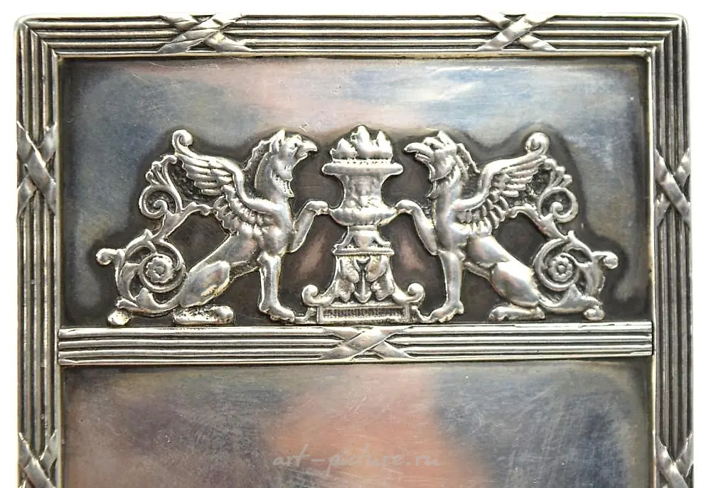 19th C. Antique Russian Imperial Niello Sterling Silver Cigarette Case — photo 3