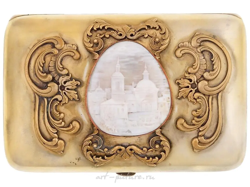 RUSSIAN GILT SILVER CIGARETTE CASE WITH CAMEO — photo 4