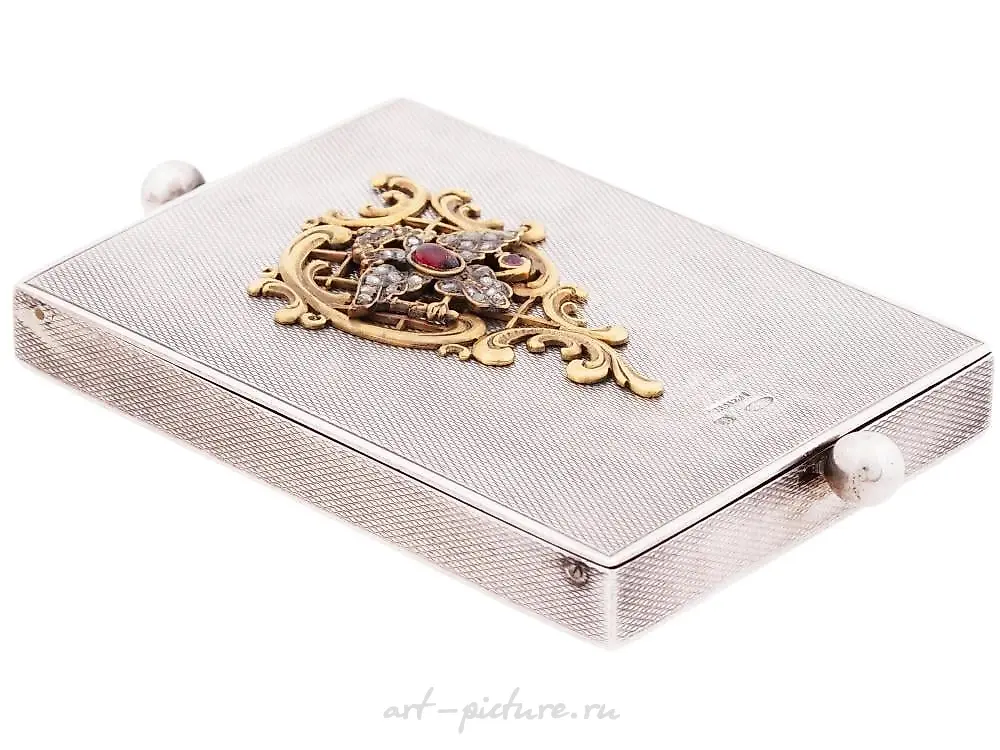 ANTIQUE RUSSIAN SILVER TEA CADDY WITH ENGRAVINGS — photo 4