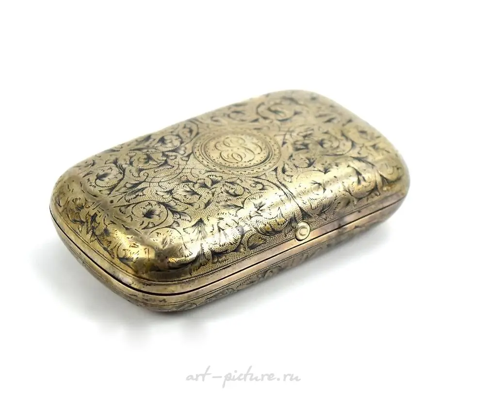 Antique Russian Imperial Sterling Silver Cigarette Case — photo 2
