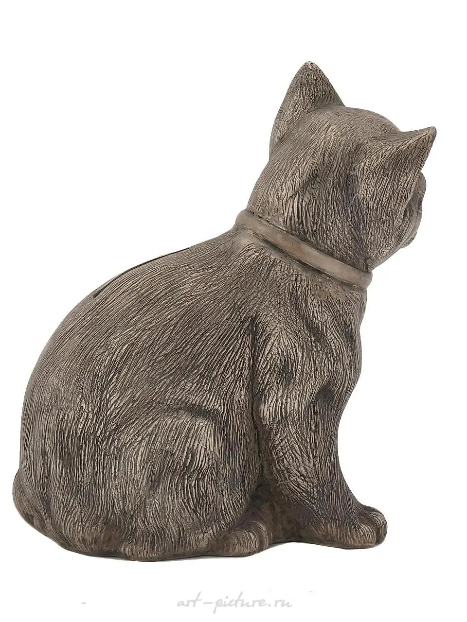 俄罗斯银猫雕塑带有雕刻图案 - 存钱罐 — 照片 9