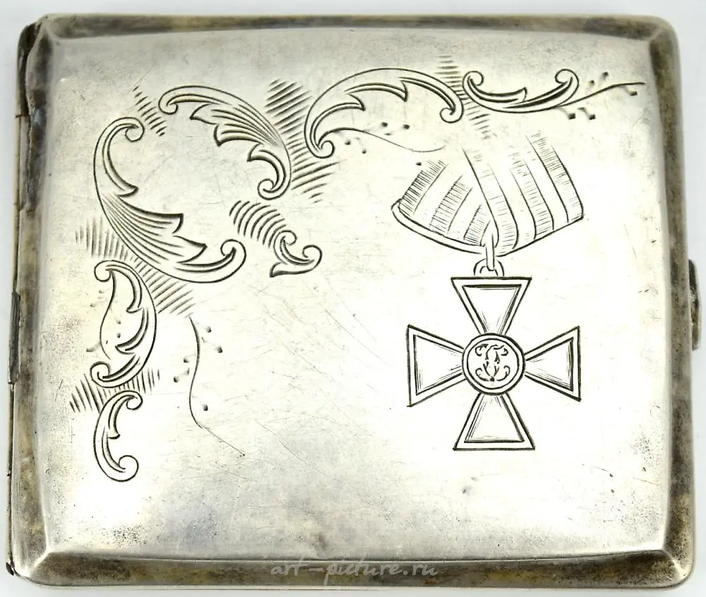 Antique Russian Imperial Sterling Silver Cigarette Case — photo 4