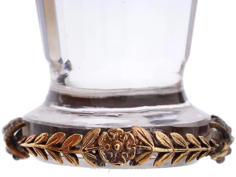 RUSSIAN GILT SILVER ROCK CRYSTAL DIAMONDS STAMP — photo 9