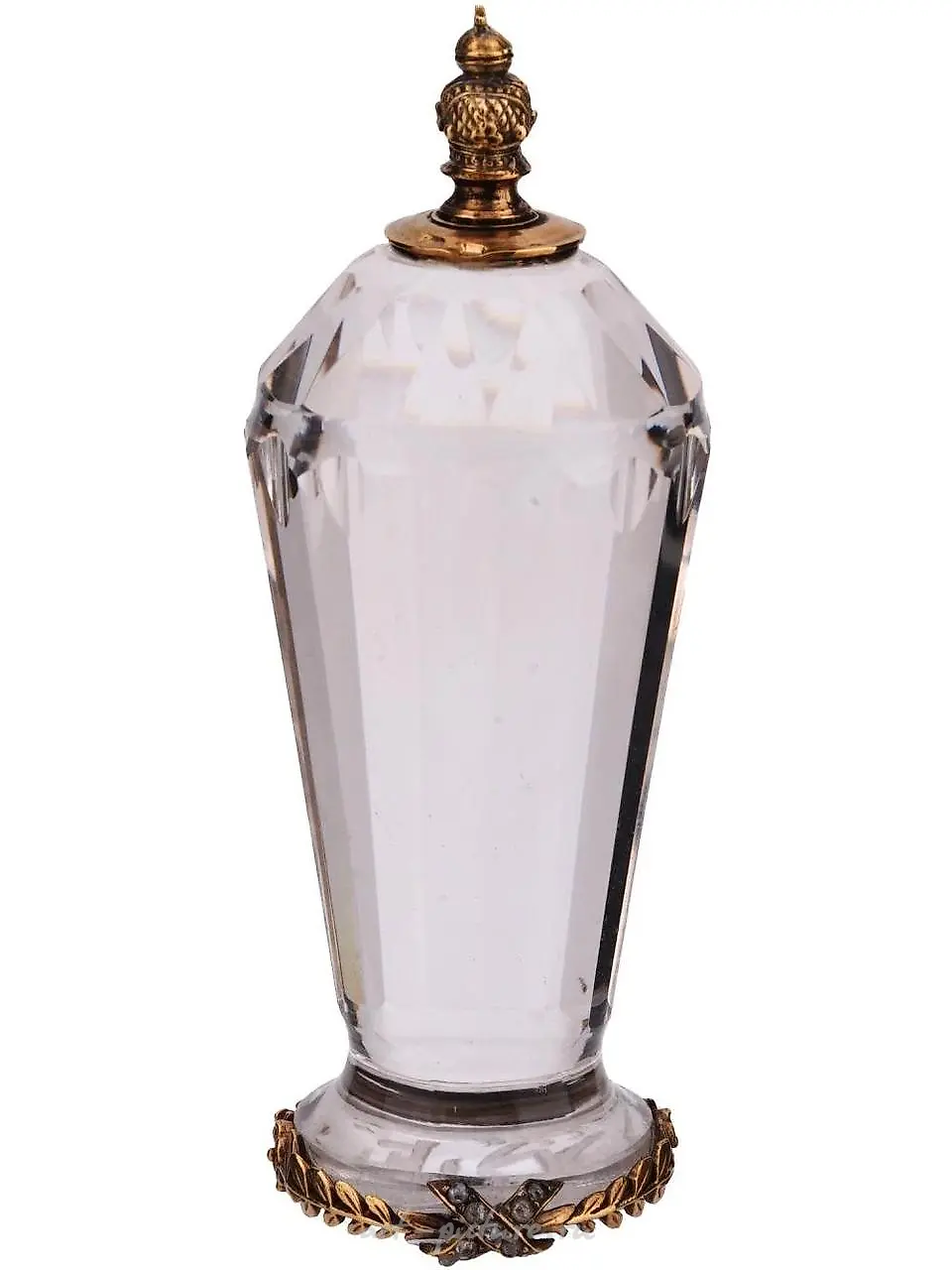 RUSSIAN GILT SILVER ROCK CRYSTAL DIAMONDS STAMP — photo 2