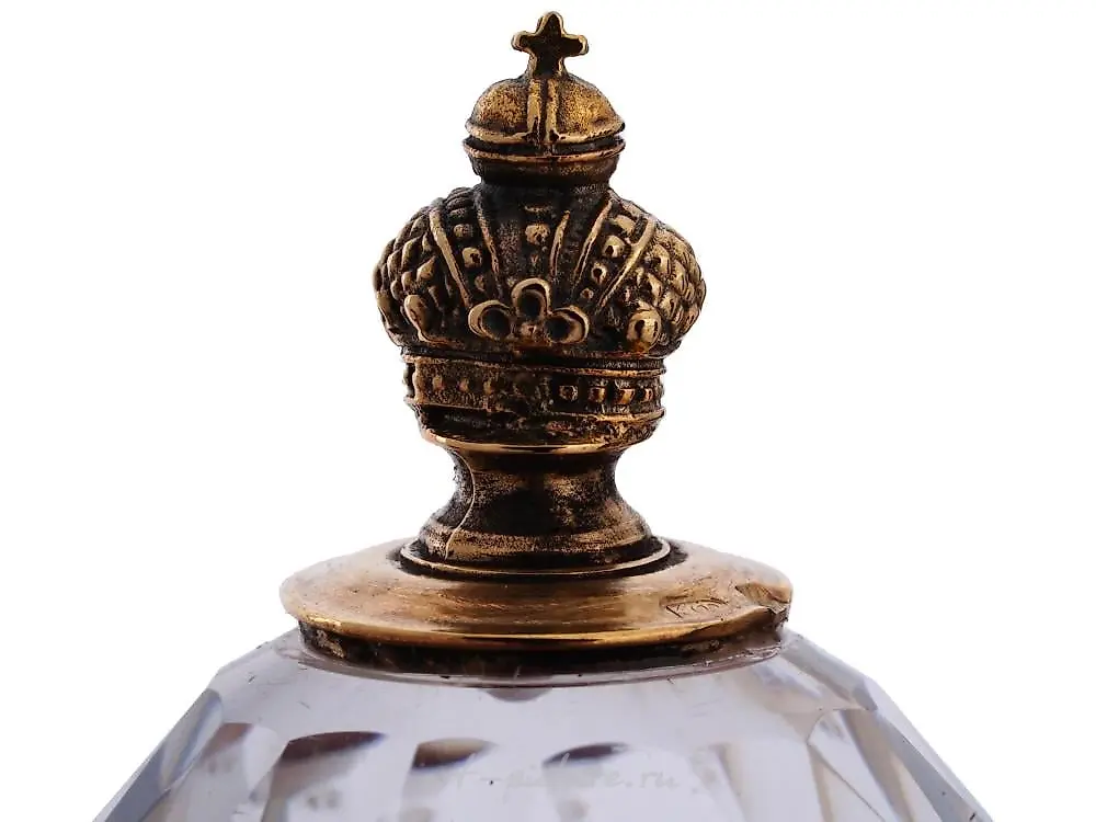 RUSSIAN GILT SILVER ROCK CRYSTAL DIAMONDS STAMP — photo 7