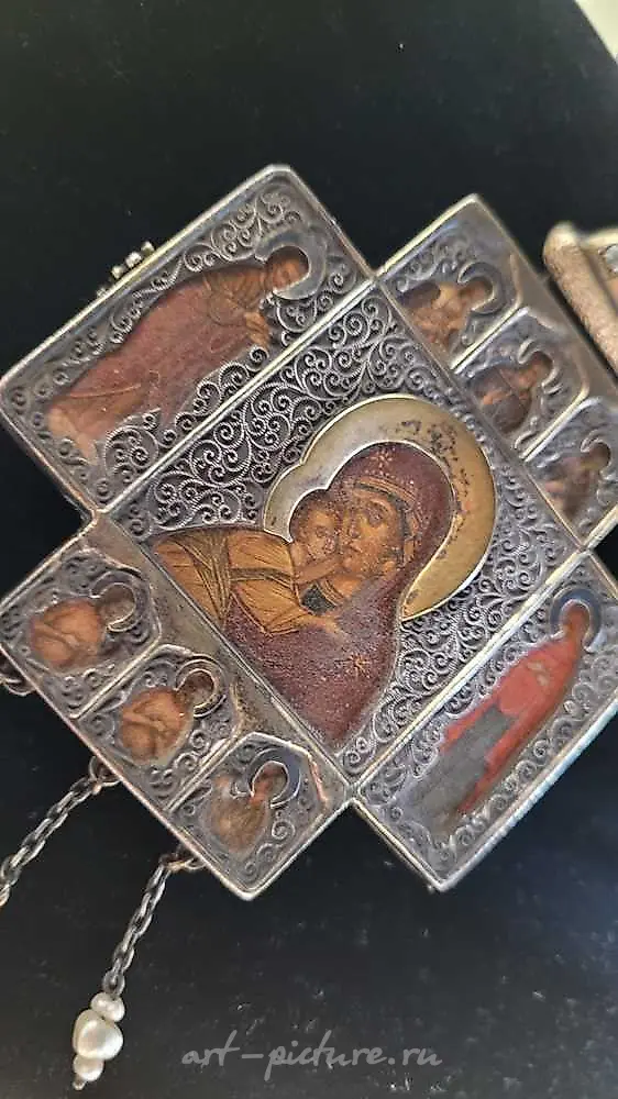 Русская серебряная золотая подвеска Николая II в стандарте 84 золотника (875 пробы)... — фото 11