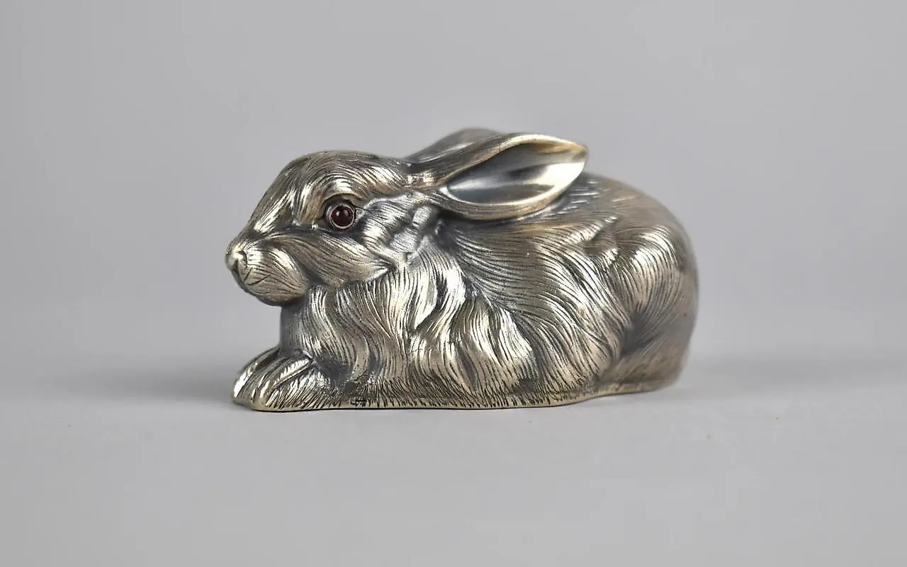 A Reproduction Russian Silver Study of a Rabbit, 7cm high and...