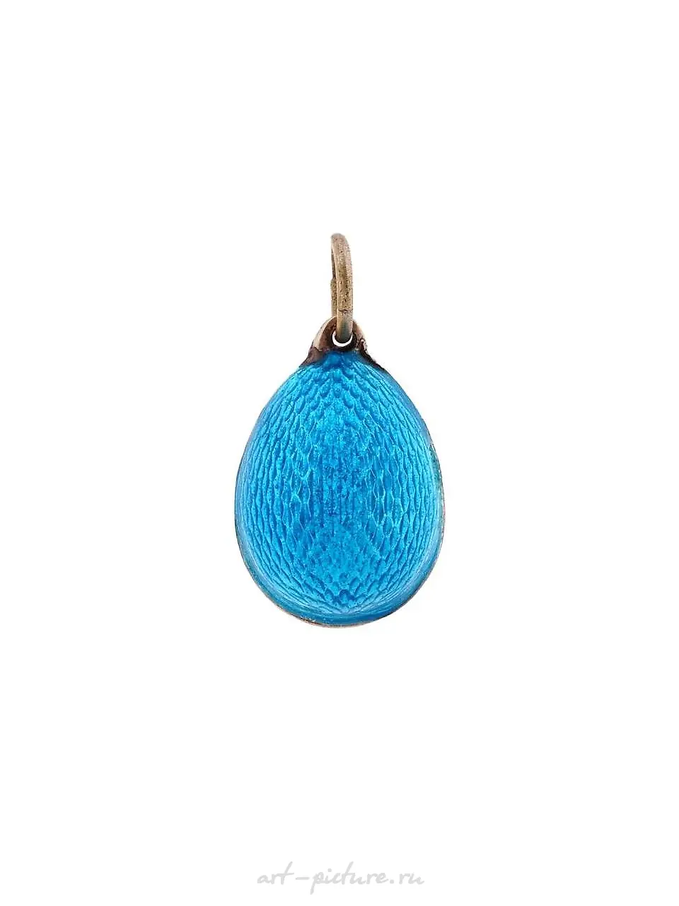 RUSSIAN 88 SILVER ENAMEL AND DIAMONDS EGG PENDANT — photo 3