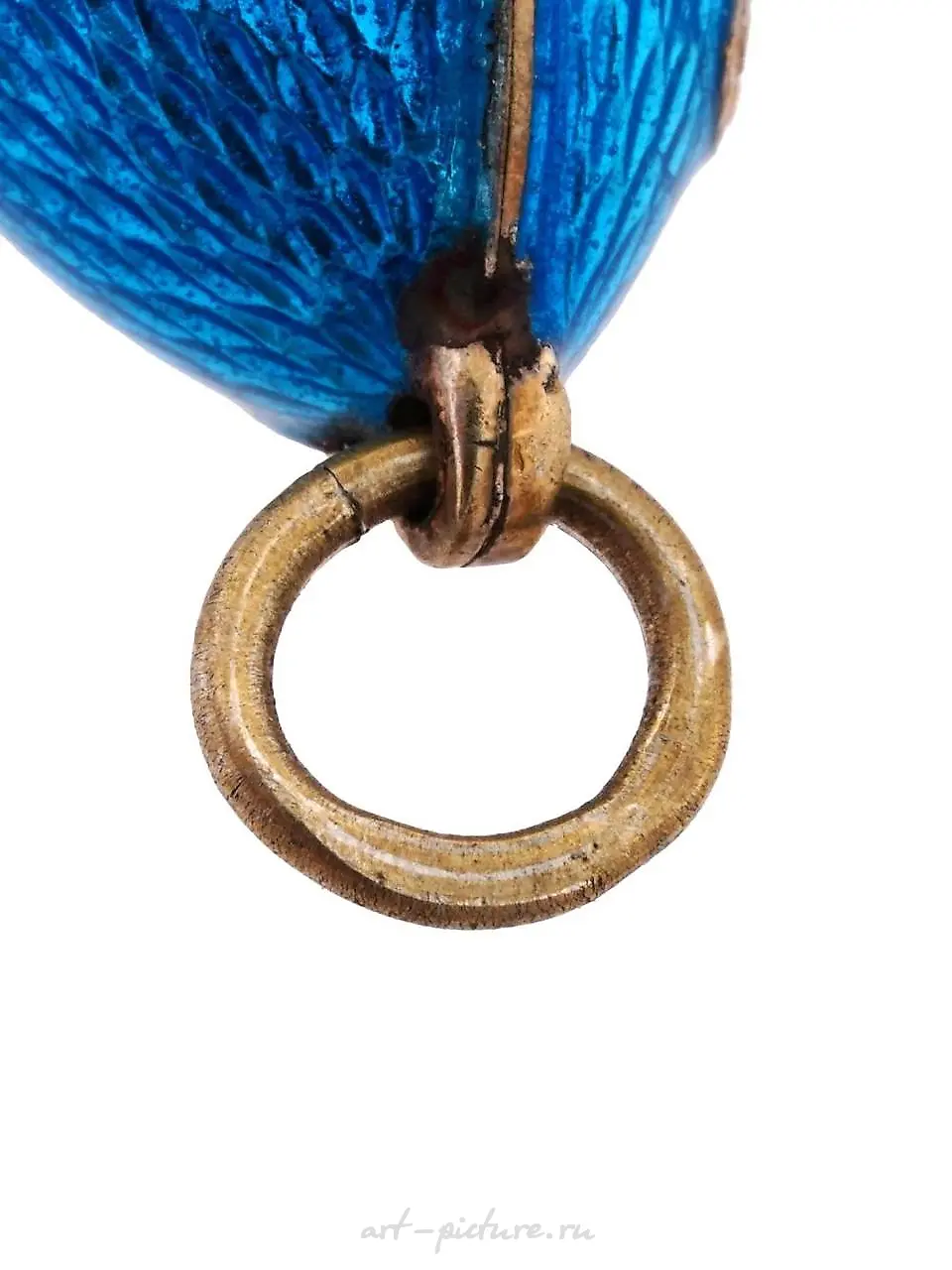 RUSSIAN 88 SILVER ENAMEL AND DIAMONDS EGG PENDANT — photo 5