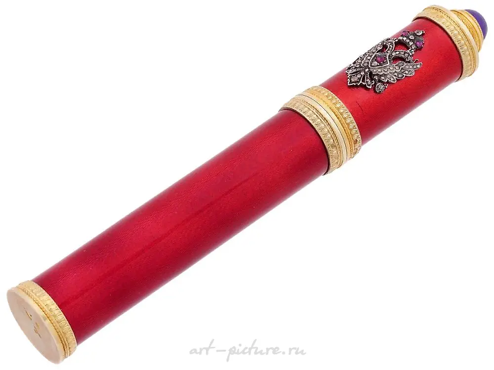 RUSSIAN GILT SILVER GUILLOCHE ENAMEL CIGAR CASE — photo 3