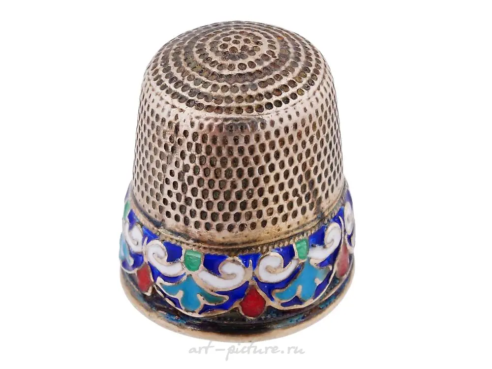 RUSSIAN JUDAICA 84 GILT SILVER ENAMEL MEZUZAH