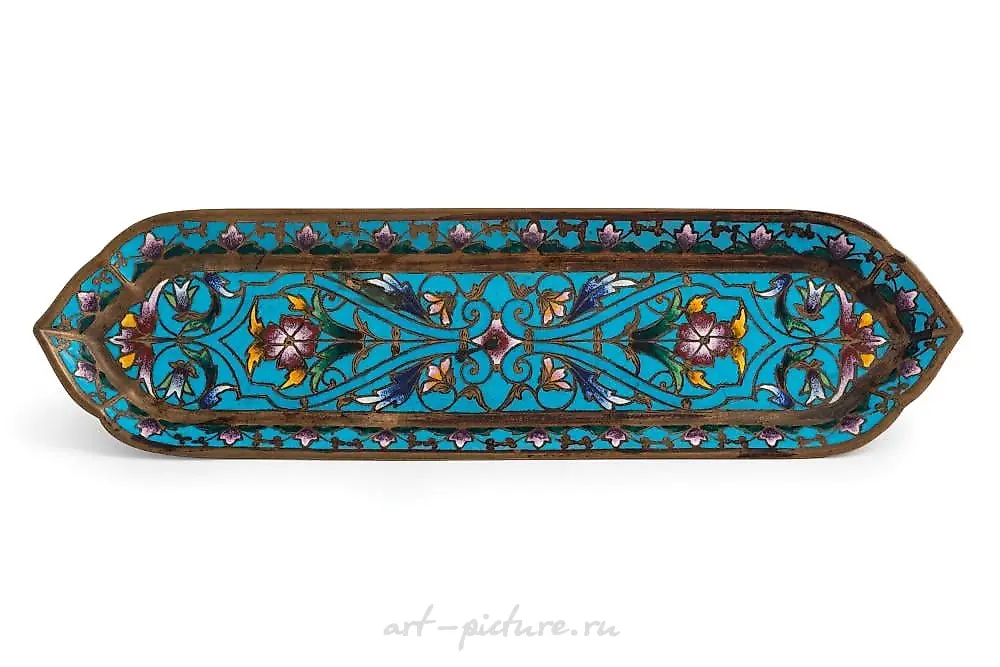 DESK SET IN METAL, ENAMEL, ALABASTER AND MOTHER-OF-PEARL ... — photo 2