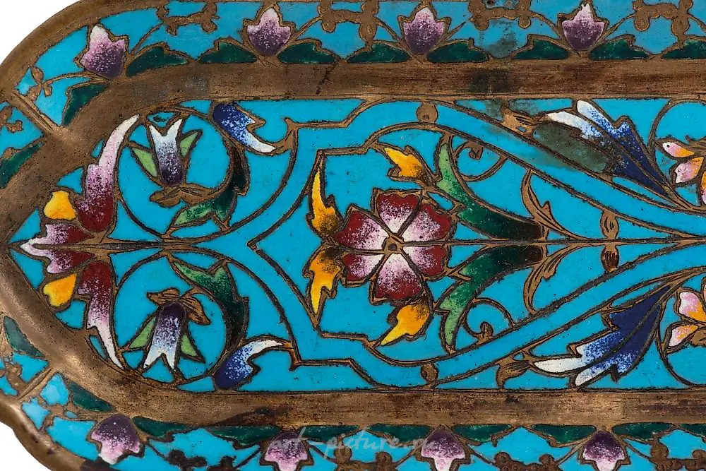 DESK SET IN METAL, ENAMEL, ALABASTER AND MOTHER-OF-PEARL ... — photo 3
