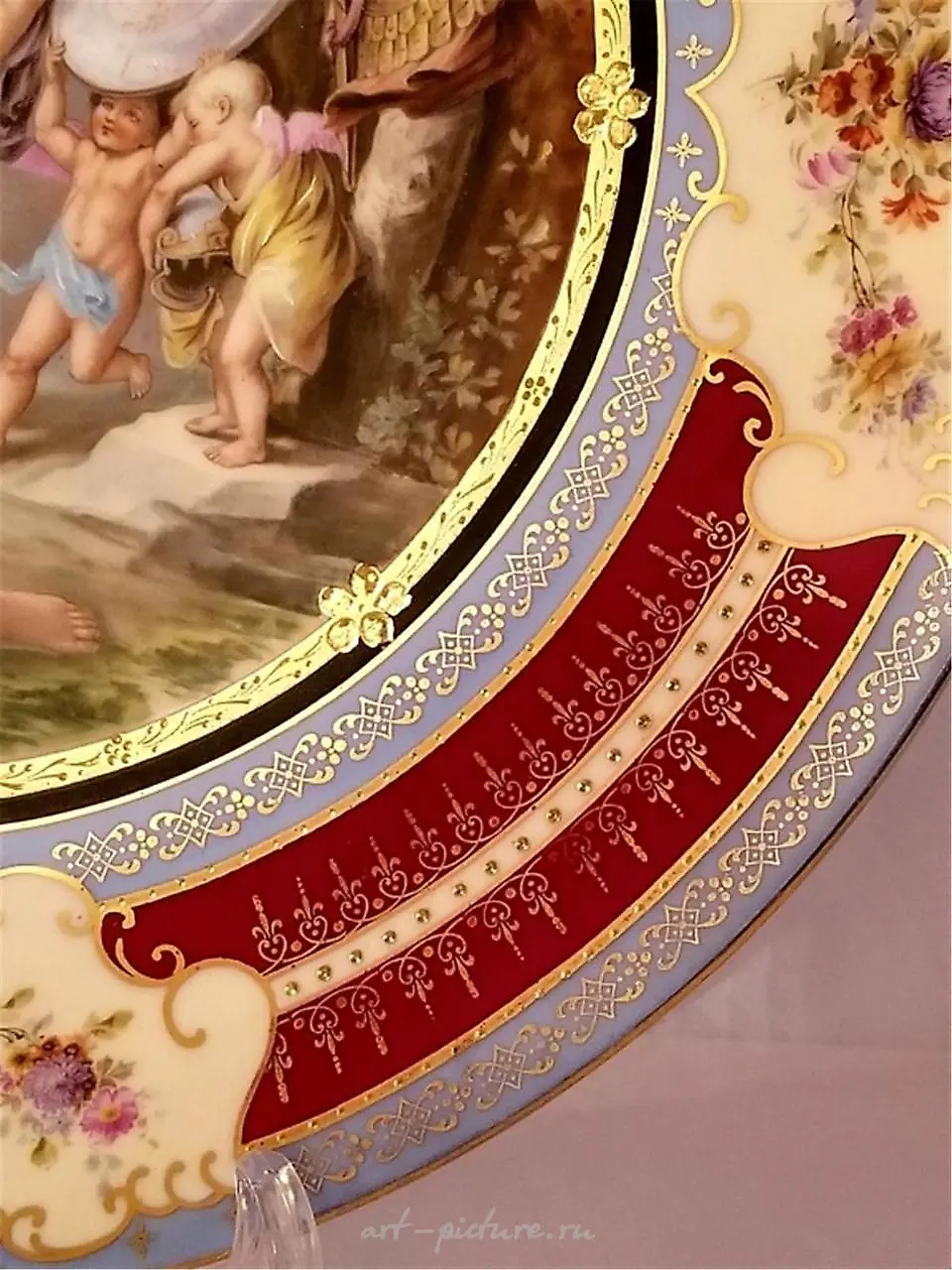 Антикварная фарфоровая тарелка Royal Vienna с ручной росписью — фото 4