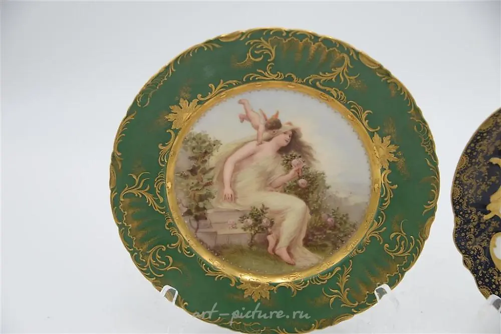 Портретные тарелки:Royal Vienna, Лимож, Дрезден, "Леда и лебедь" — фото 4
