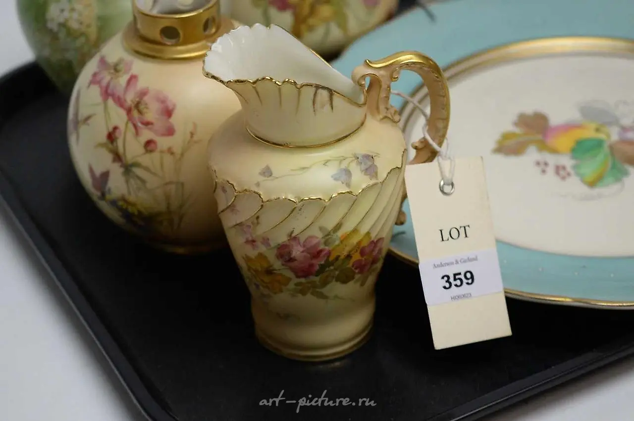 Two Royal Worcester blush ivory items — photo 2