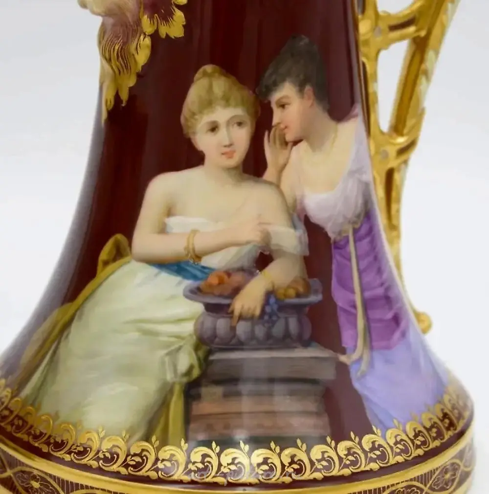19TH C. ROYAL VIENNA STYLE PORCELAIN EWER — photo 2