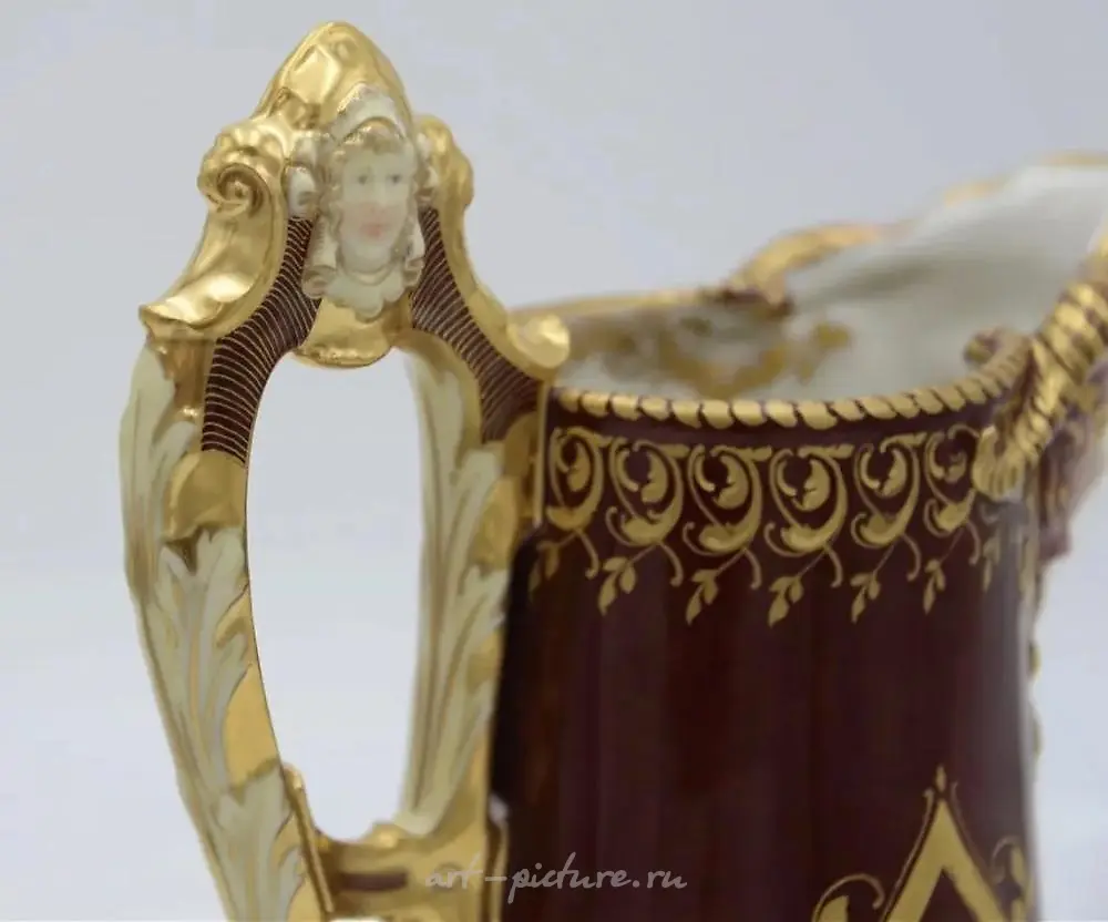 19TH C. ROYAL VIENNA STYLE PORCELAIN EWER — photo 4
