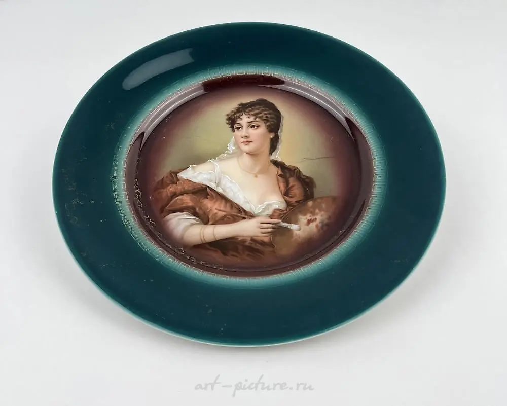 ANTIQUE CARLSBAD PORCELAIN PORTRAIT PLATE