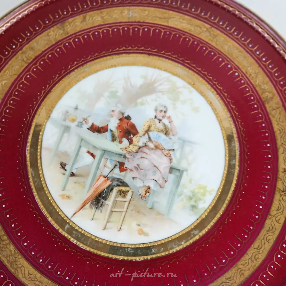 Тарелки Royal Vienna с романтическими рисунками и поднос — фото 14