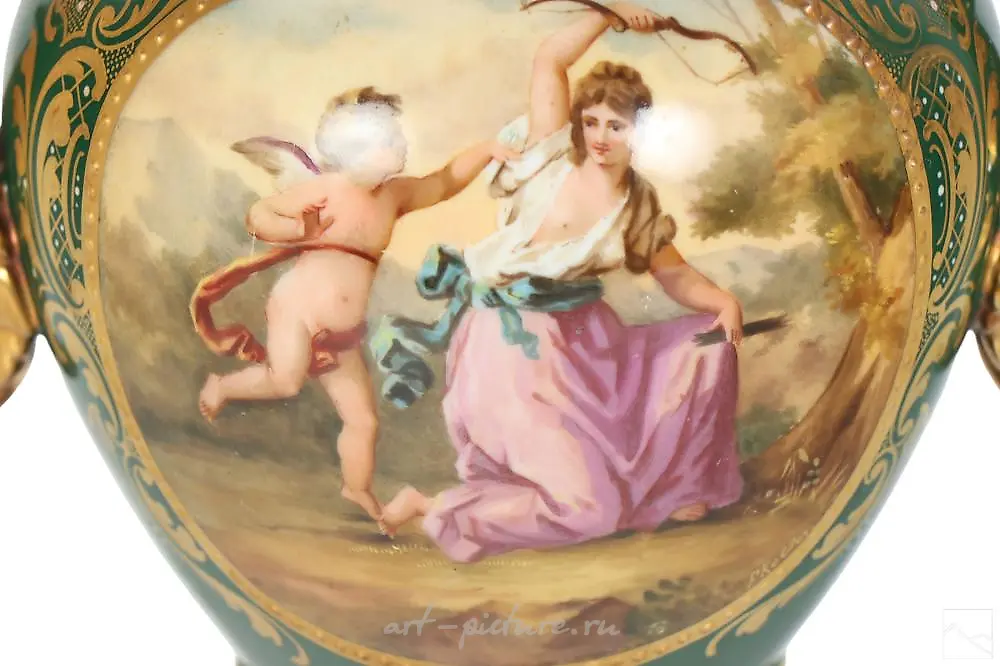 Фарфоровая урна-ваза Royal Worcester с драконами, 19 век — фото 4