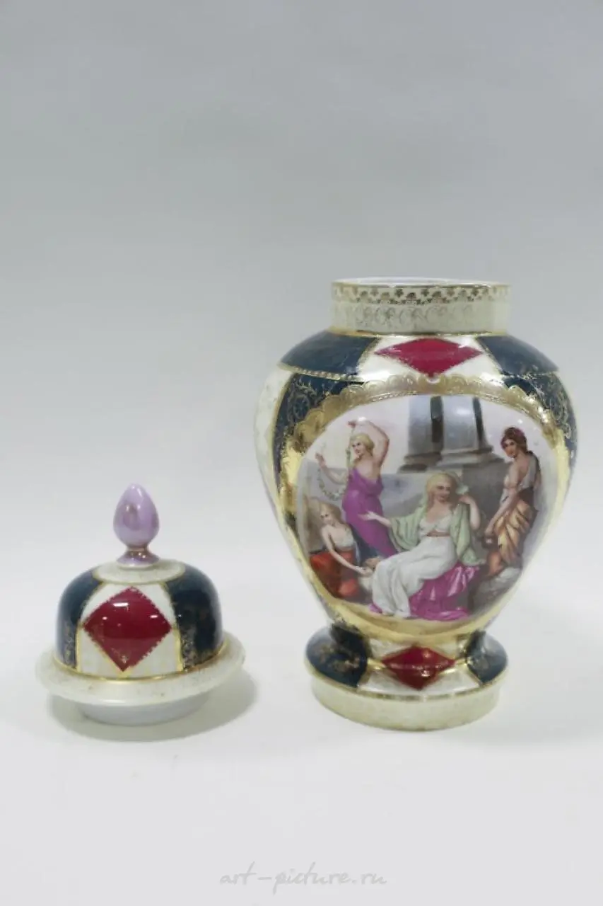 Royal Vienna Porcelain Lidded Portrait Urn — photo 9