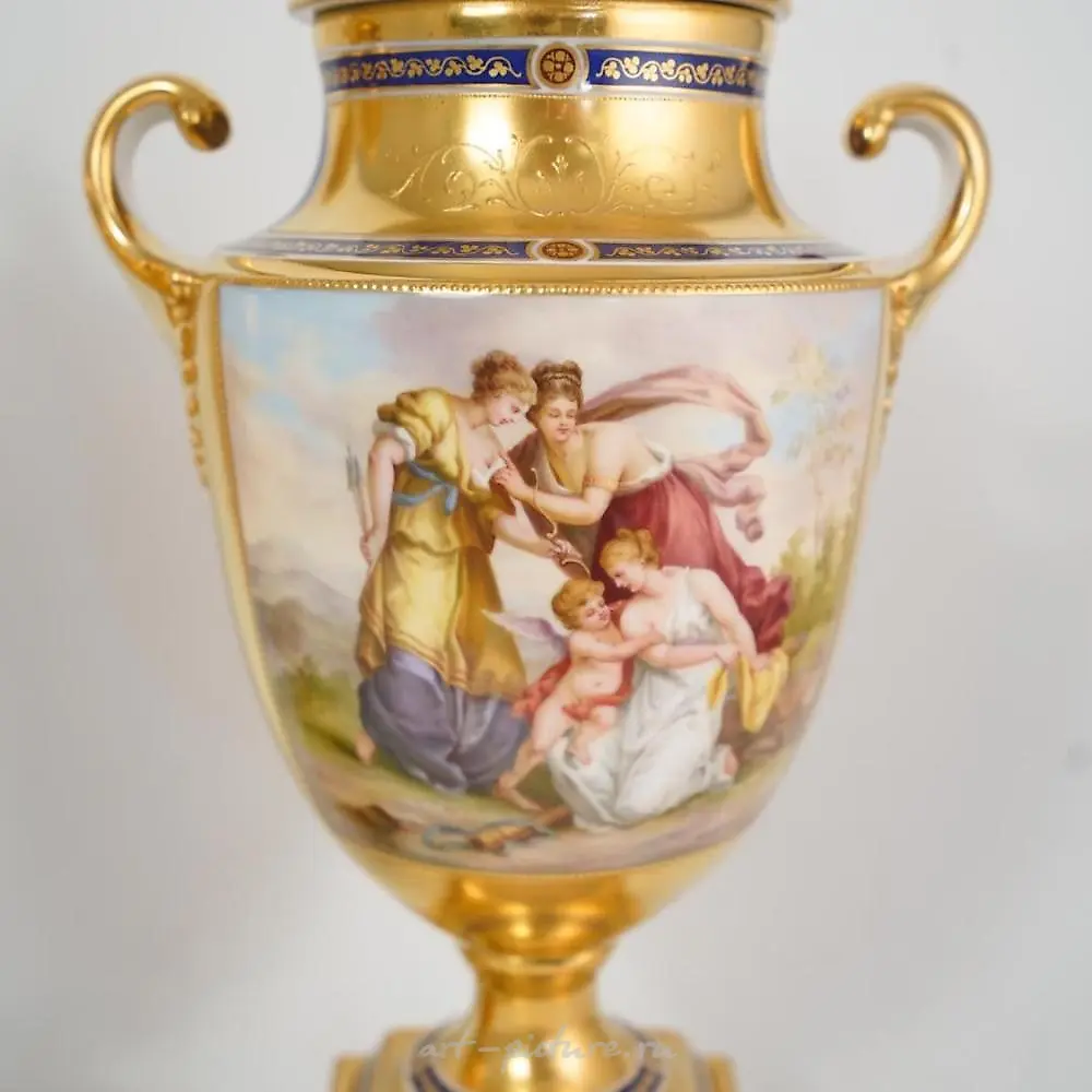 Большие фарфоровые вазы Royal Vienna 19-го века — фото 14