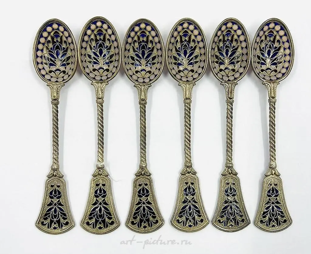 The text translates to "Spoon Stained Glass Enamel Silver Evgeny Butenko."