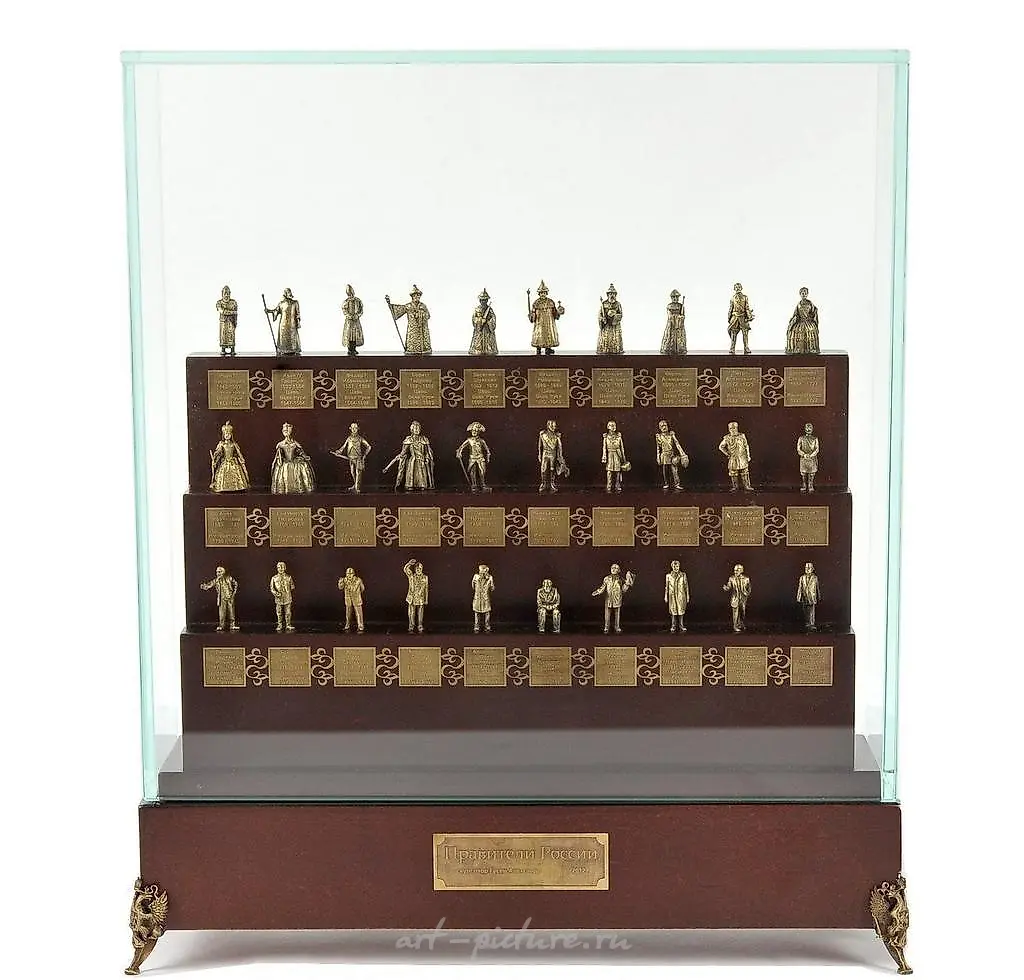 Bronze statuettes "Rulers of Russia" by sculptor Alexander Gusev.