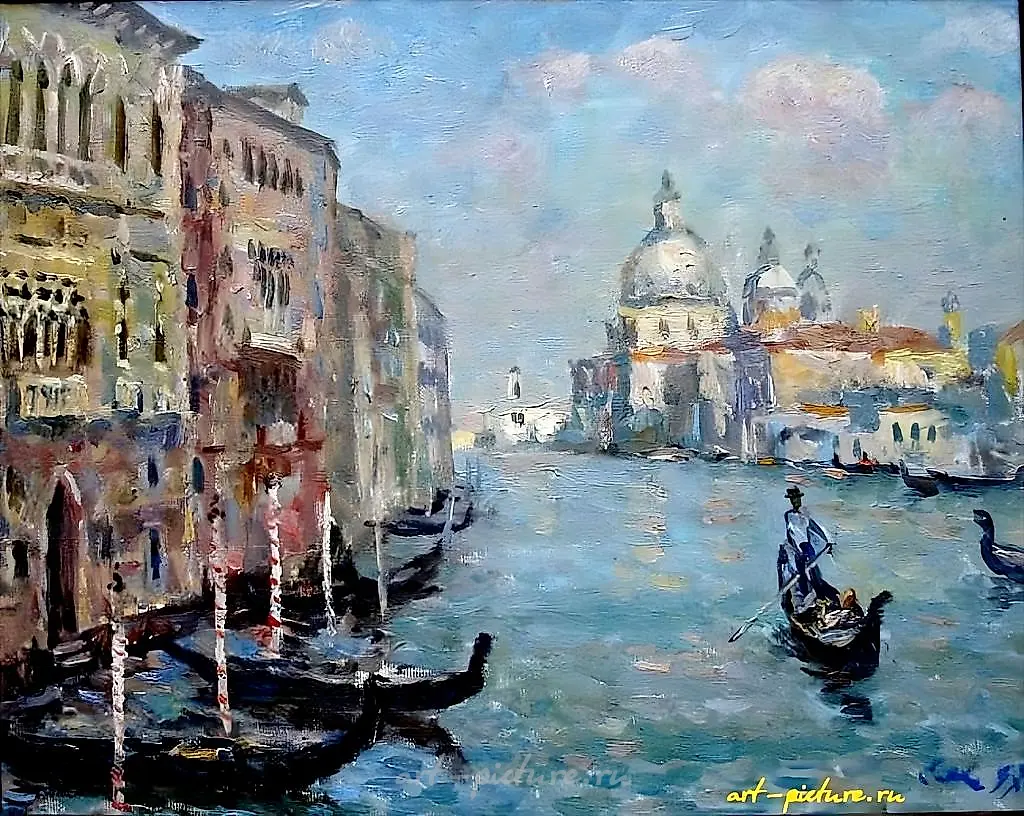 威尼斯。大运河。画布，油画。45 x 55 厘米