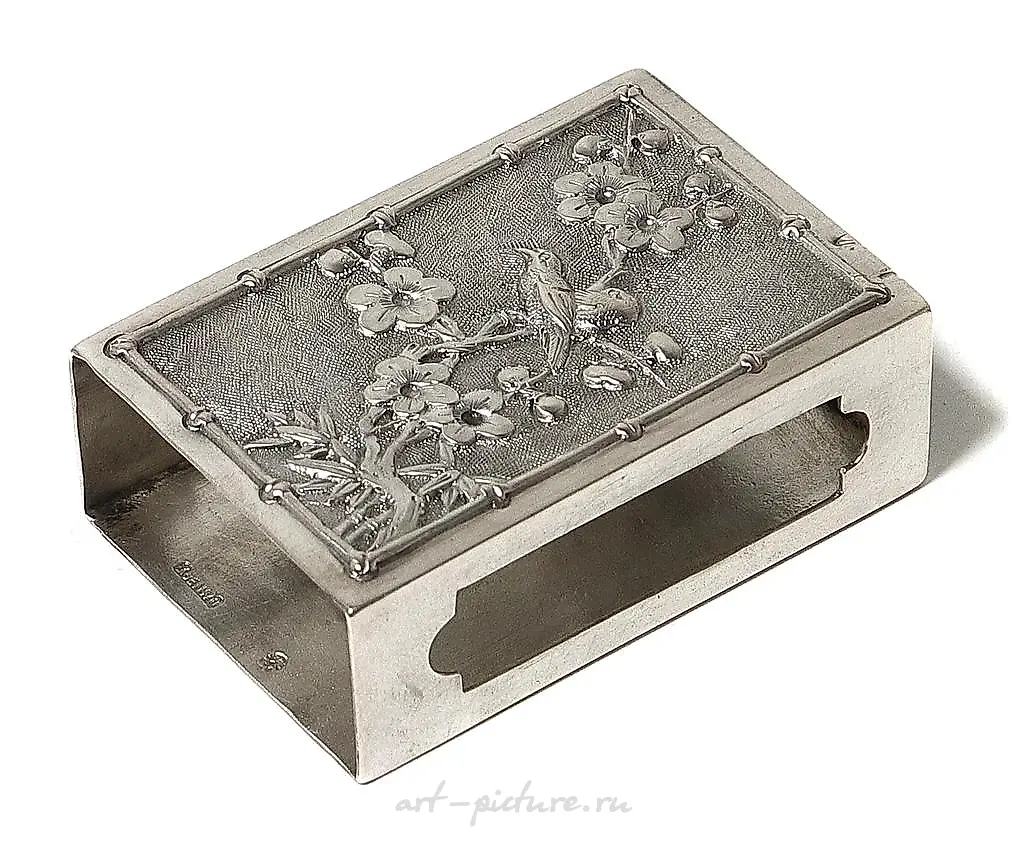 Серебряный бокс для коробка спичек. Китай г. Шанхай,Luen Wo, конец 19