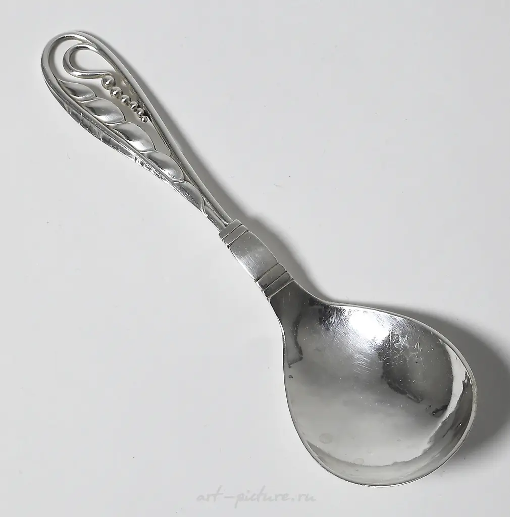 Сервировочная ложка, Georg Jensen, 38 гр, 830 пр, 15,3 см