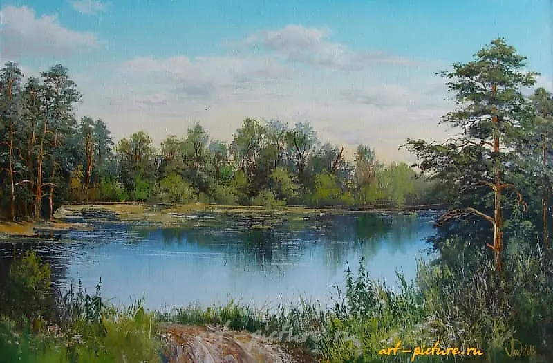 Летний пейзаж масло,холст