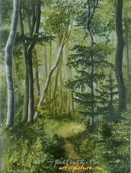 Лесная тропа Холст, масло