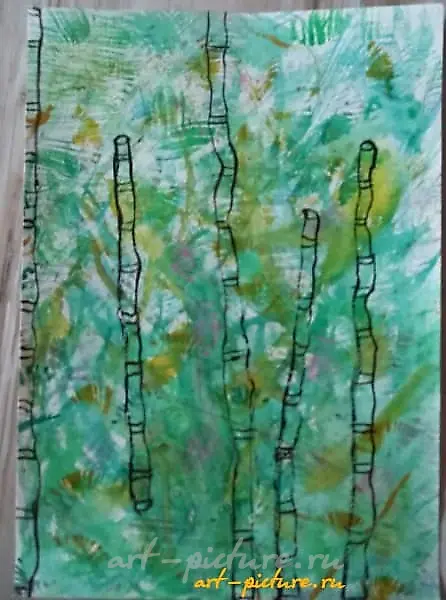The translation of "Бамбук Акварель" into English is "Bamboo Watercolor."
