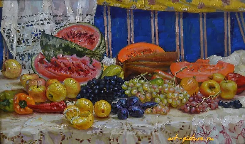 "Autumn still life canvas/oil"
