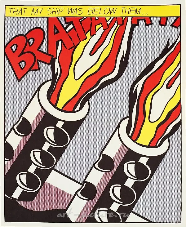 Roy Lichtenstein was ein bedeutender amerikanischer Künstler der Pop-Art-Bewegung. Er wurde am 27. Oktober 1923 in New York City geboren und verstarb am 29. September 1997 in Manhattan. Lichtenstein war bekannt für seine ikonischen Werke, die von Com — photo 3