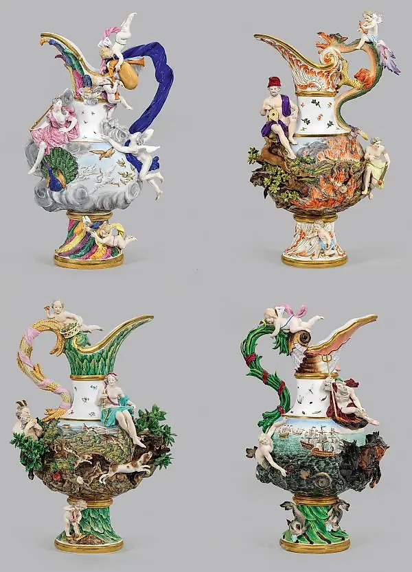 Complete ensemble of four monumental element vases. — photo 3