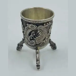 Стопка серебряная Дракон
