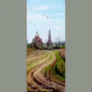Русь. Холст, масло. 70 х 30 см