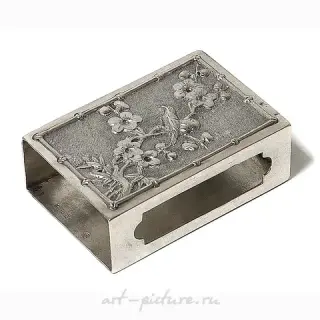 Серебряный бокс для коробка спичек. Китай г. Шанхай,Luen Wo, конец 19