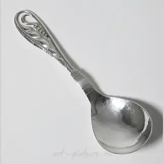 Сервировочная ложка, Georg Jensen, 38 гр, 830 пр, 15,3 см