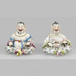 Большие качающиеся пагоды Мейссен: фарфоровые фигурки китаянок