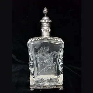 "Silver decanter by Alexander Aniskin 'Royal Hunt'"
