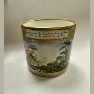 Чашка фарфор полихромная географическая миниатюра Вена 1800 г.